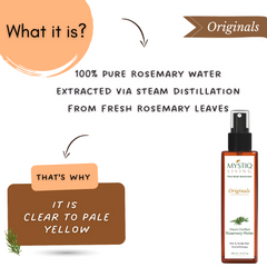 Rosemary Water for Hair Growth, Hair Mist Spray | Steam Distilled, 100% Pure and Natural Hydrosol