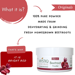 Beetroot Powder for Face Pack, Hair, Skin, Lip | 100% Pure Organic Beetroot Powder - 100g