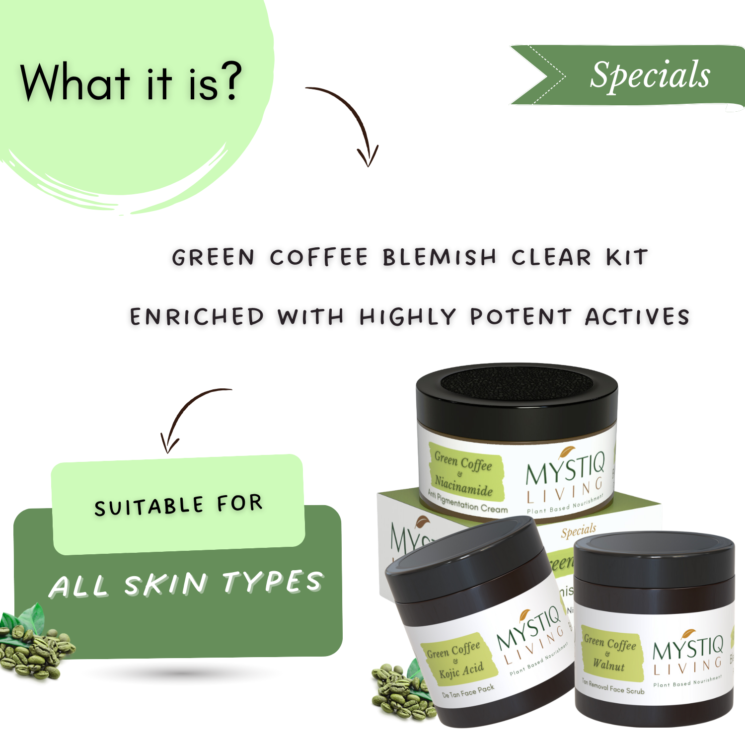 Green Coffee Blemish Clear Kit for Pigmentation and Dark Spots Removal