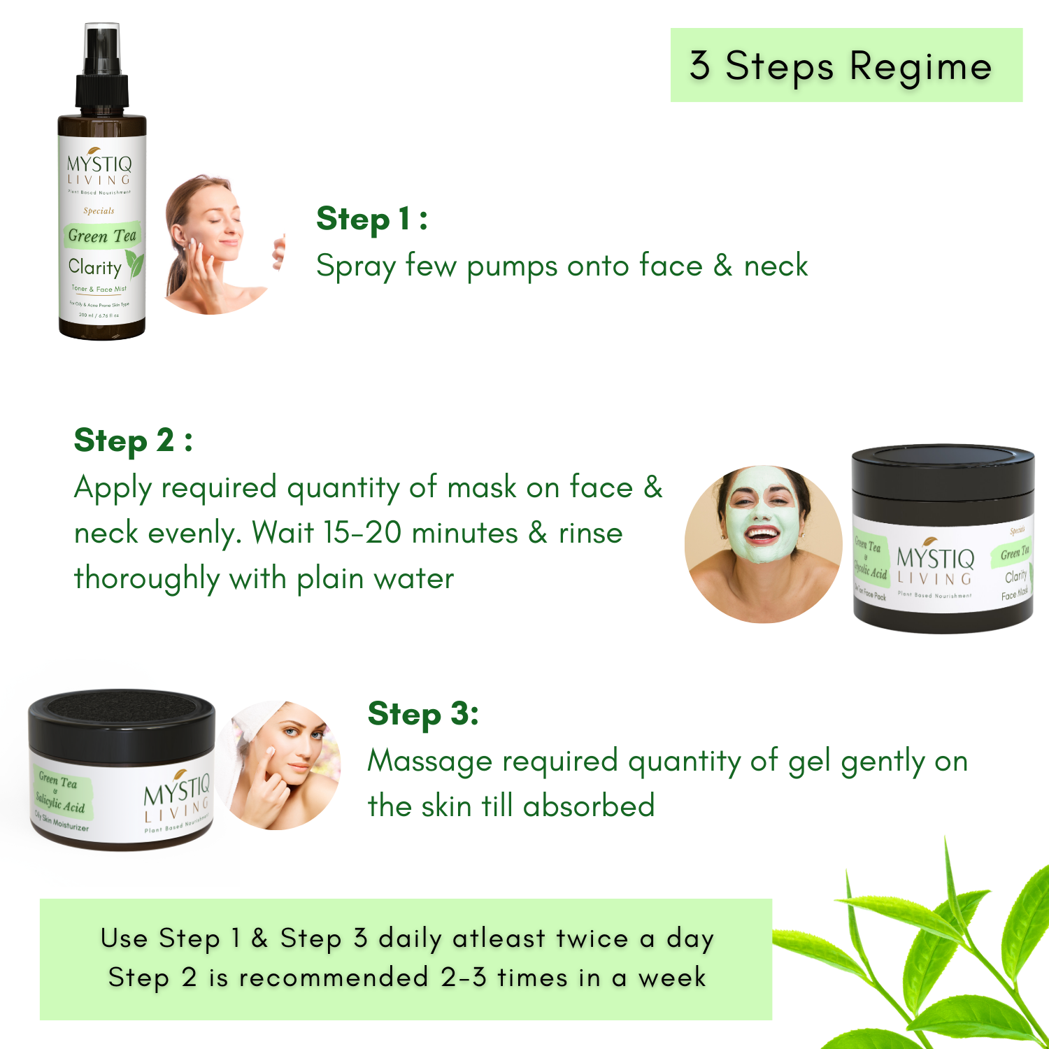 Green Tea Clarity Anti Acne Kit for Oily & Acne Prone Skin