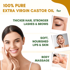 Castor Oil & Extra Virgin Olive Oil for Hair & Skin | Cold Pressed, 100% Pure & Natural