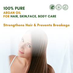 Moroccan Argan oil for Dry and Frizz Hair, Promotes Beard Growth | Cold Pressed, 100% Pure & Natural