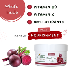 Beetroot Powder for Face Pack, Hair, Skin, Lip | 100% Pure Organic Beetroot Powder - 100g