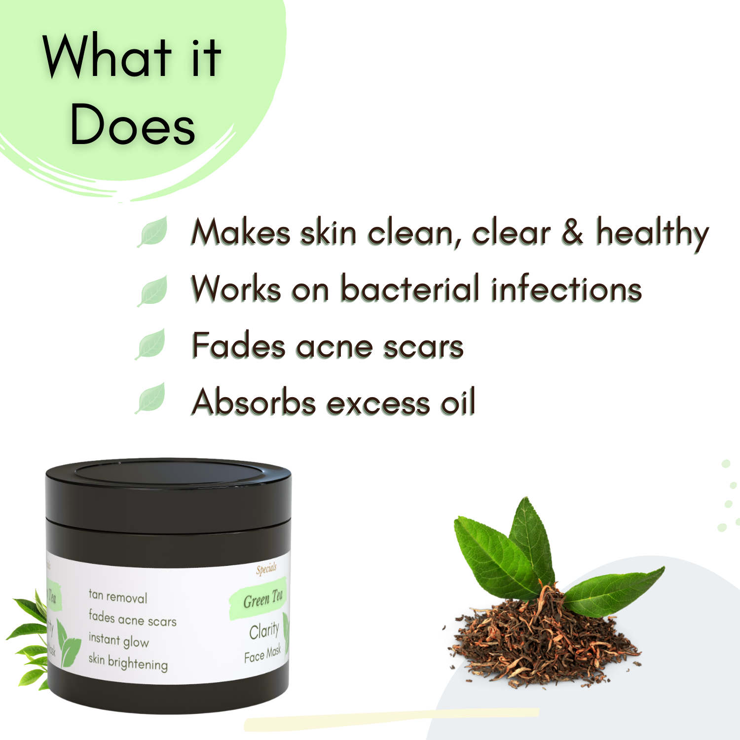 Green Tea Clarity Face Mask for Clarifying Oily and Acne Prone Skin