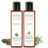Castor Oil & Extra Virgin Olive Oil for Hair & Skin | Cold Pressed, 100% Pure & Natural