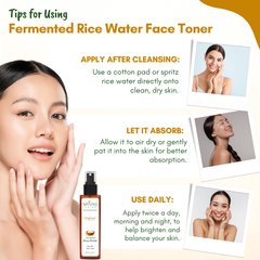 Fermented Rice Water Toner Spray for Glass Skin, Smooth Hair