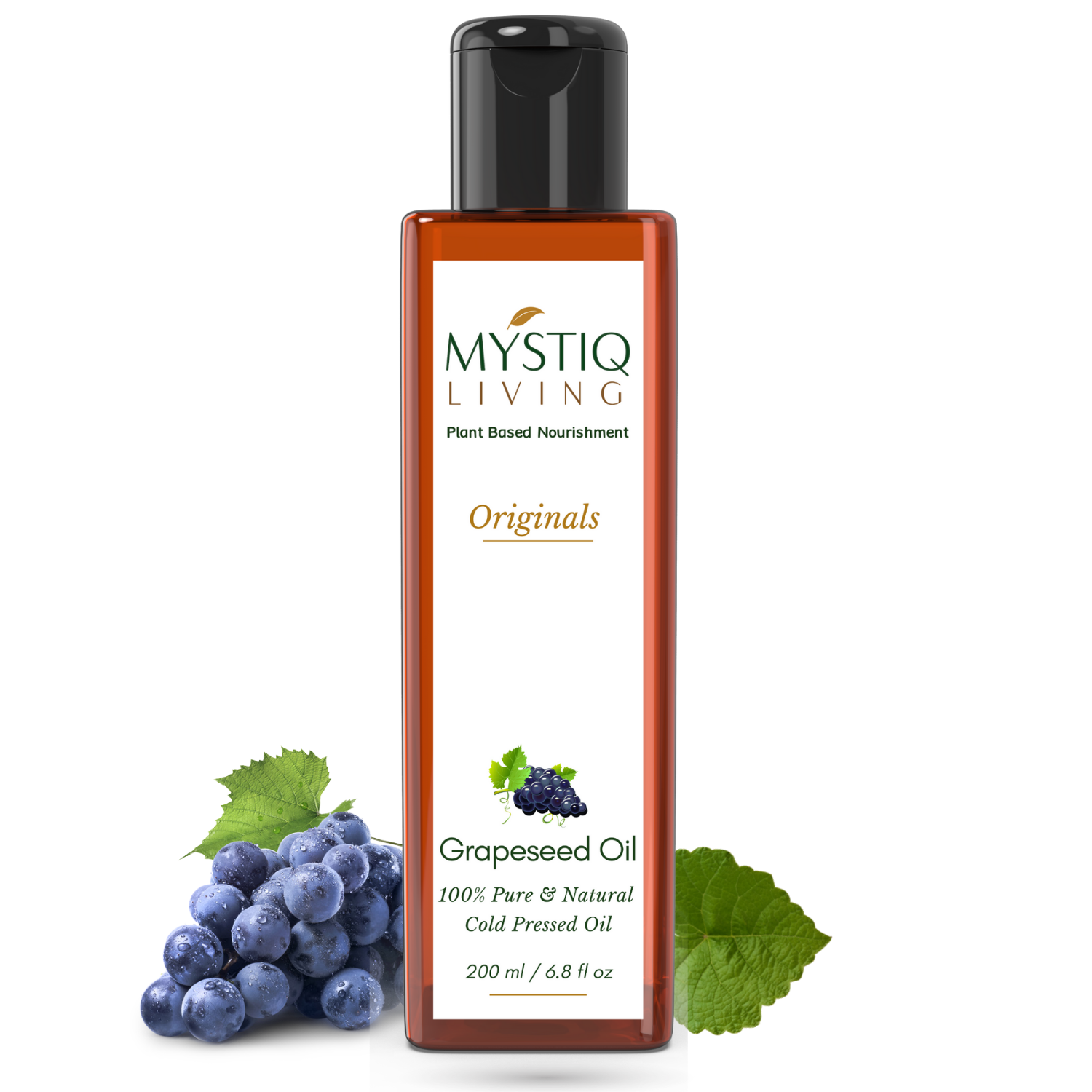 Mystiq Living Grapeseed Oil | Cold Pressed Oil | Pure , Natural and Unrefined - Mystiq Living
