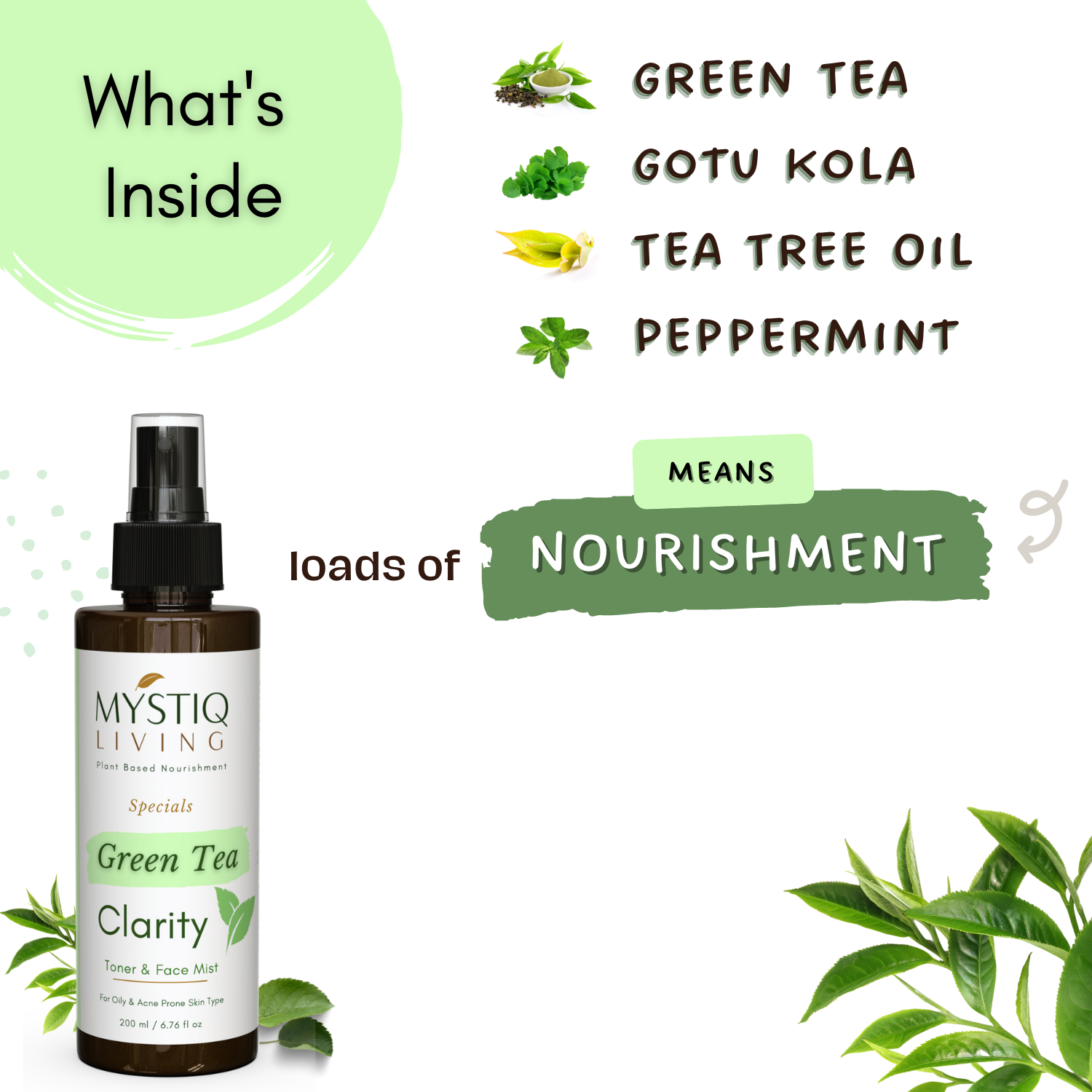 Green Tea Clarity Face Toner & Mist - Mystiq Living