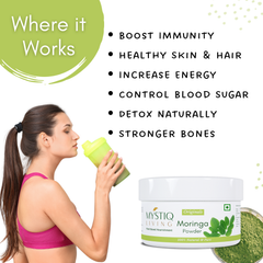 Organic Moringa Leaves Powder - 100 GM | 100% Pure & Nutrient-Rich Superfood fro Weight Loss