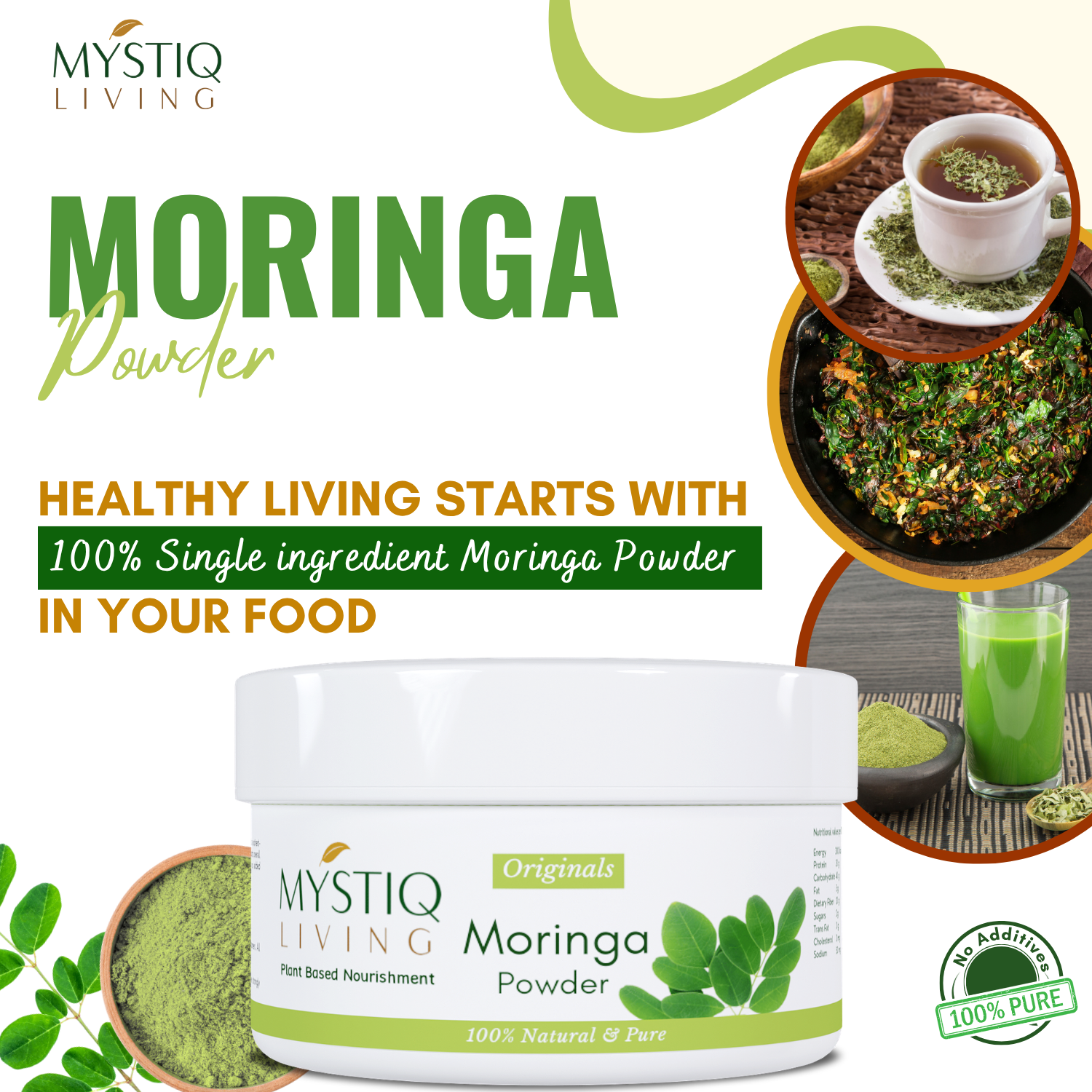 Organic Moringa Leaves Powder - 100 GM | 100% Pure & Nutrient-Rich Superfood fro Weight Loss