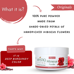 Hibiscus Powder for Hair Growth | 100% Pure Organic Gudhal Powder Hibiscus Flower For Hair, Skin & Face