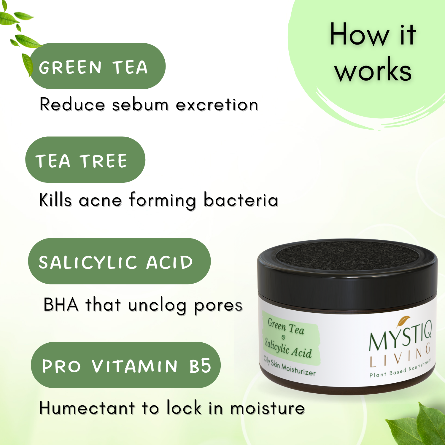 Green Tea Clarity Acne Salicylic Acid Gel for Anti Acne, Pimples & Scar Removal Cream