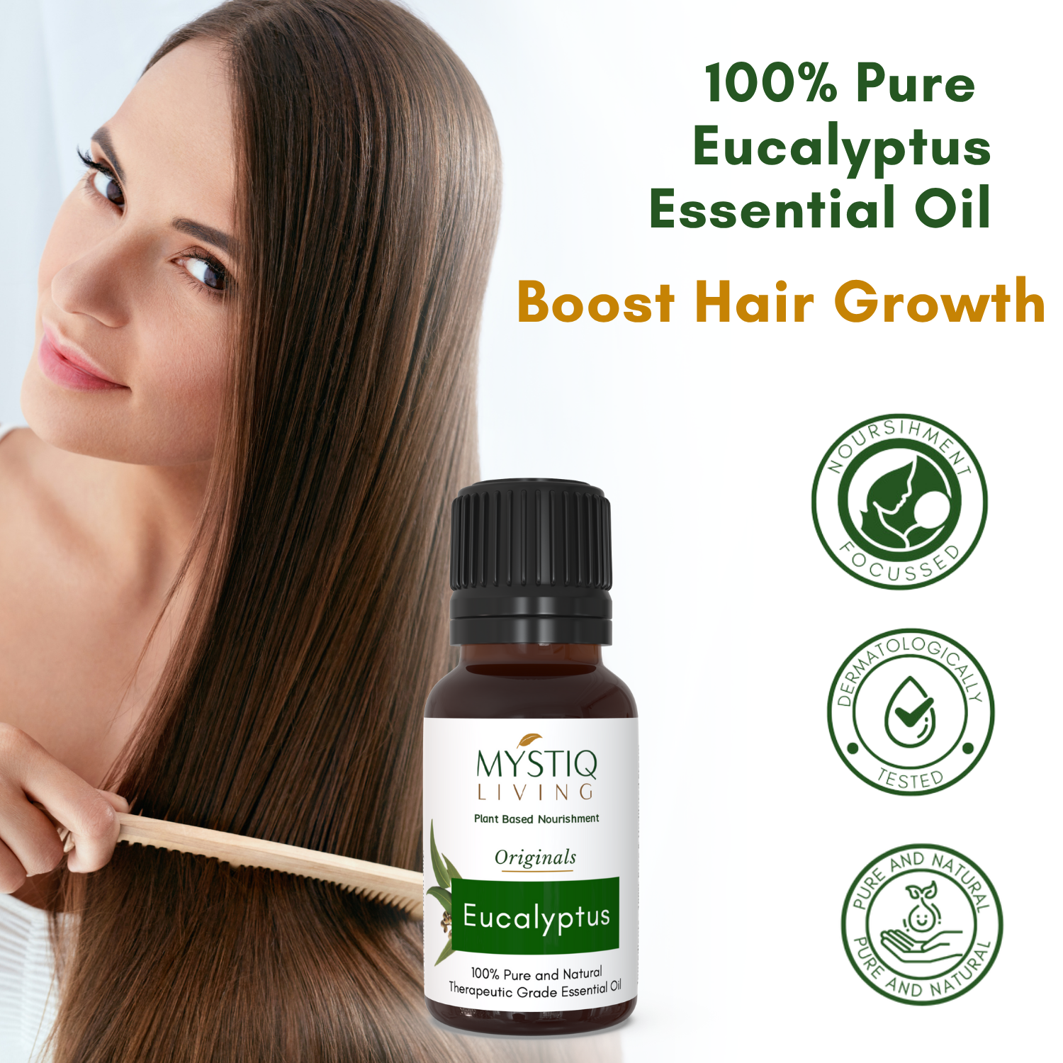 Eucalyptus Essential Oil for Skin, Hair, Relieves Cold and Cough