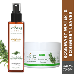 rosemary water spray and rosemary leaves for hair growth