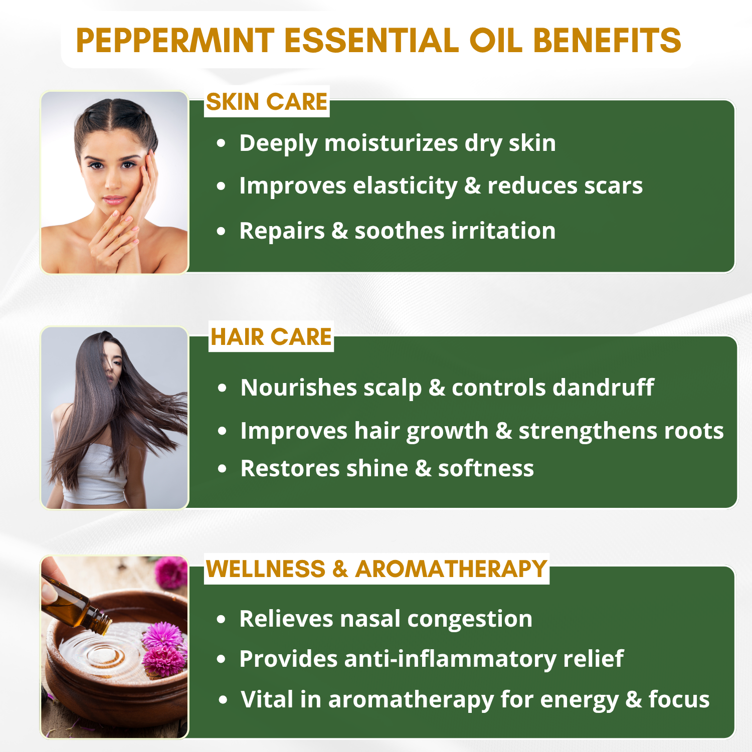 Peppermint Essential Oil for Skin, Hair, Scalp and Aromatherapy