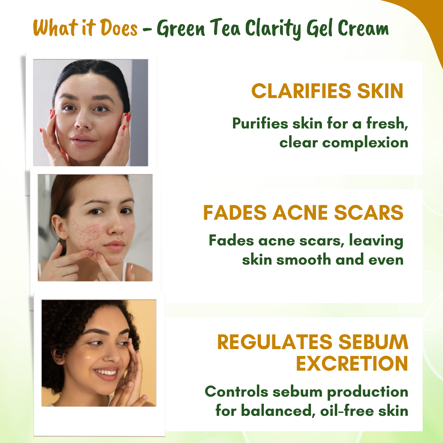 Green Tea Clarity Acne Salicylic Acid Gel for Anti Acne, Pimples & Scar Removal Cream