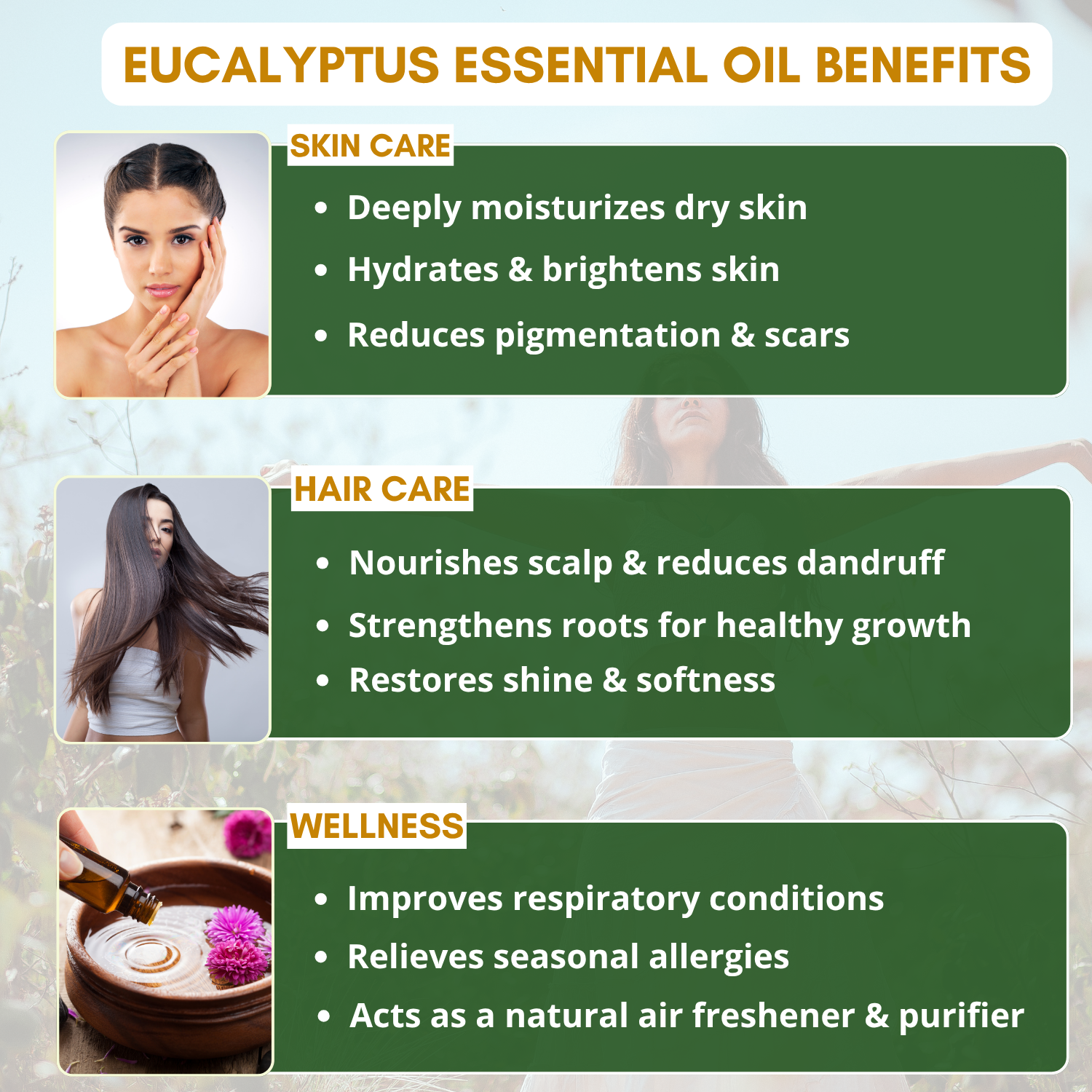 Eucalyptus Essential Oil for Skin, Hair, Relieves Cold and Cough