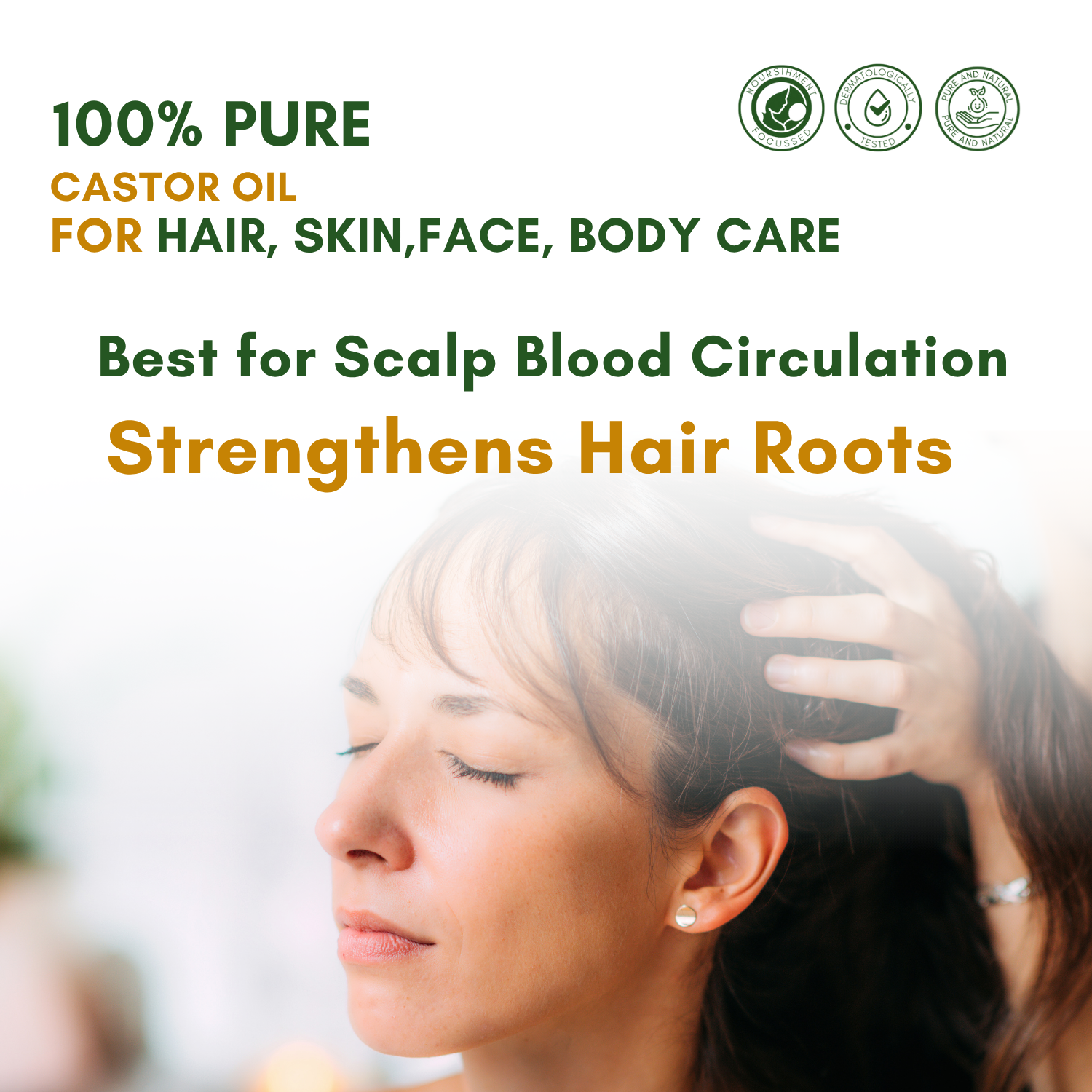 Castor Oil for Hair Growth, Nourishment of Skin | Cold Pressed, 100% Pure & Natural