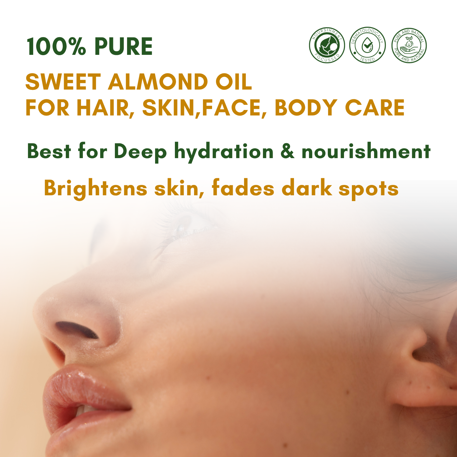 Sweet Almond Oil | Cold Pressed, 100% Pure & Natural