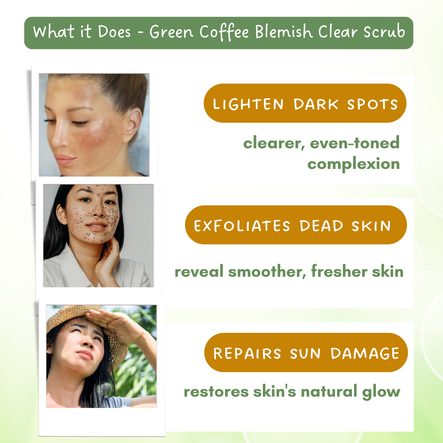 Green Coffee Blemish Clear Scrub for Men and Women | Exfoliating Scrub for Pigmentation & Dark Spots