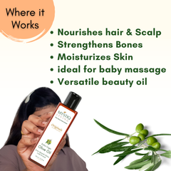 Extra Virgin Olive Oil and Sweet Almond Oil for Hair, Skin and Body -Nourishing Combo | Cold Pressed, 100% Pure & Natural