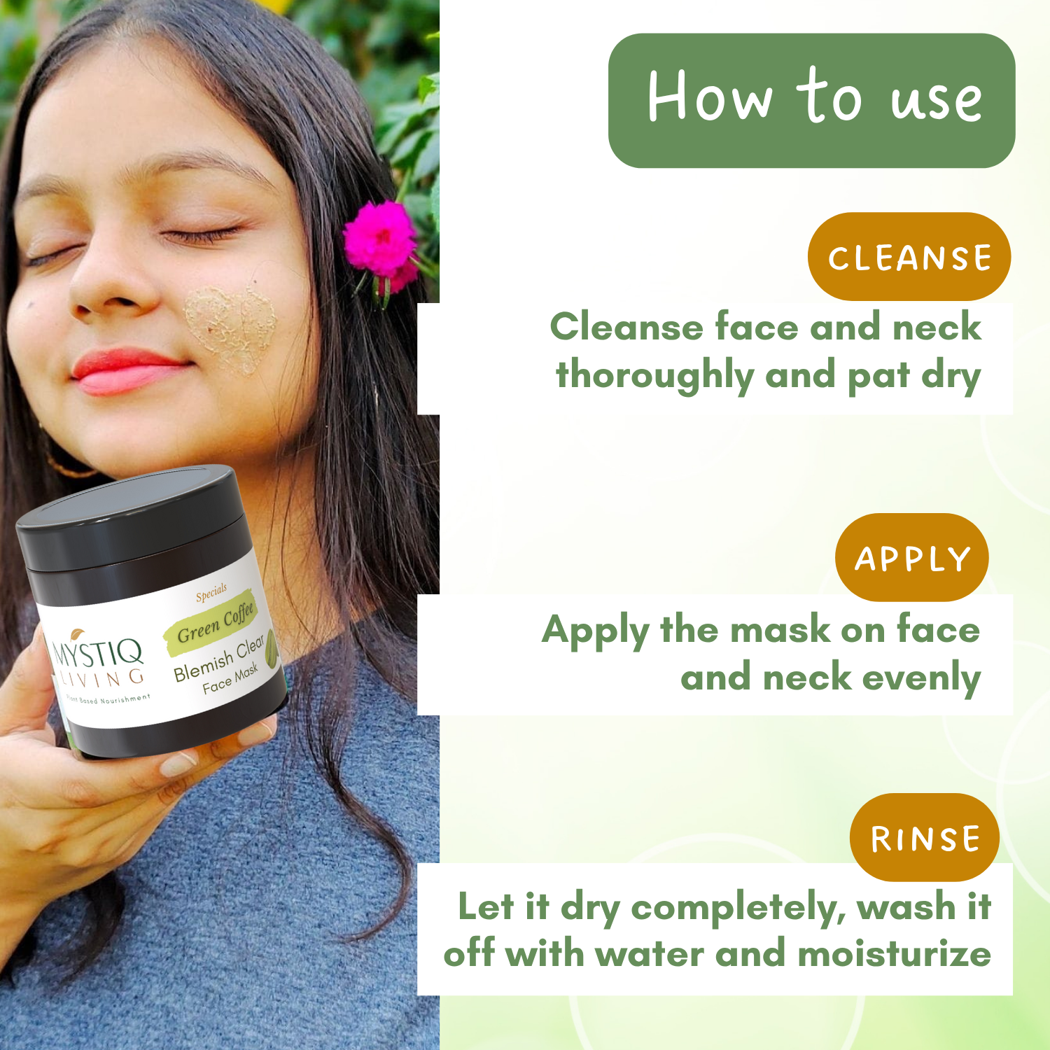 Green Coffee Blemish Clear Face Pack/Mask for Brightening, Tan Removal and Glowing Skin
