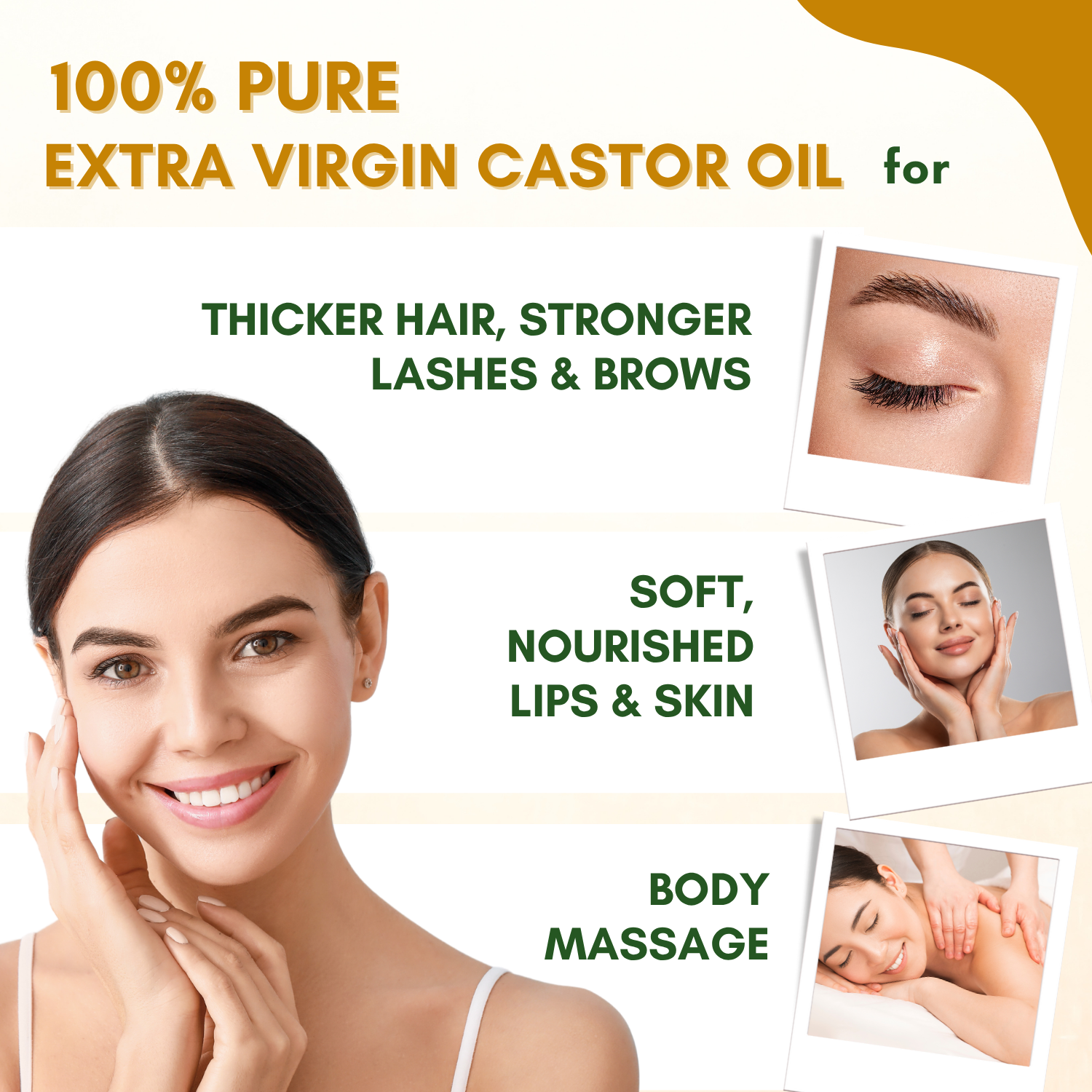 Castor Oil for Hair Growth, Nourishment of Skin | Cold Pressed, 100% Pure & Natural