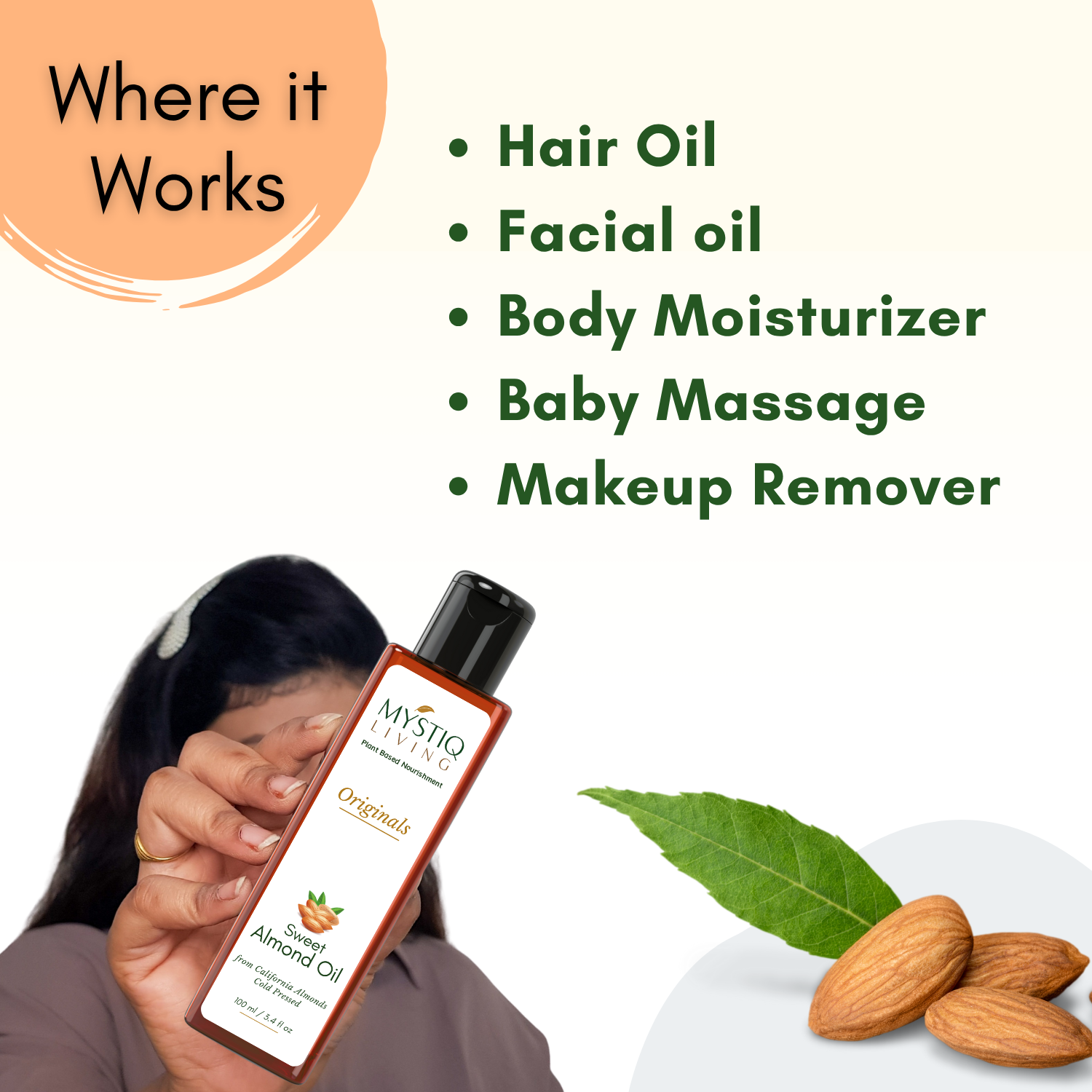 Sweet Almond Oil | Cold Pressed, 100% Pure & Natural