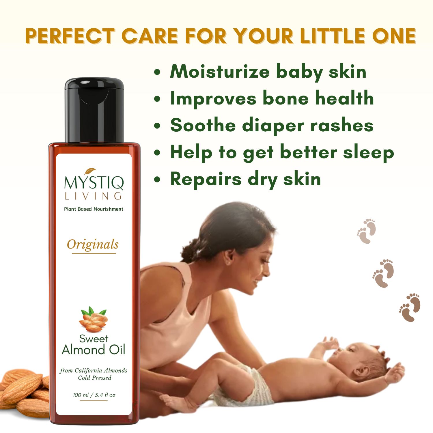 Extra Virgin Olive Oil and Sweet Almond Oil for Hair, Skin and Body -Nourishing Combo | Cold Pressed, 100% Pure & Natural