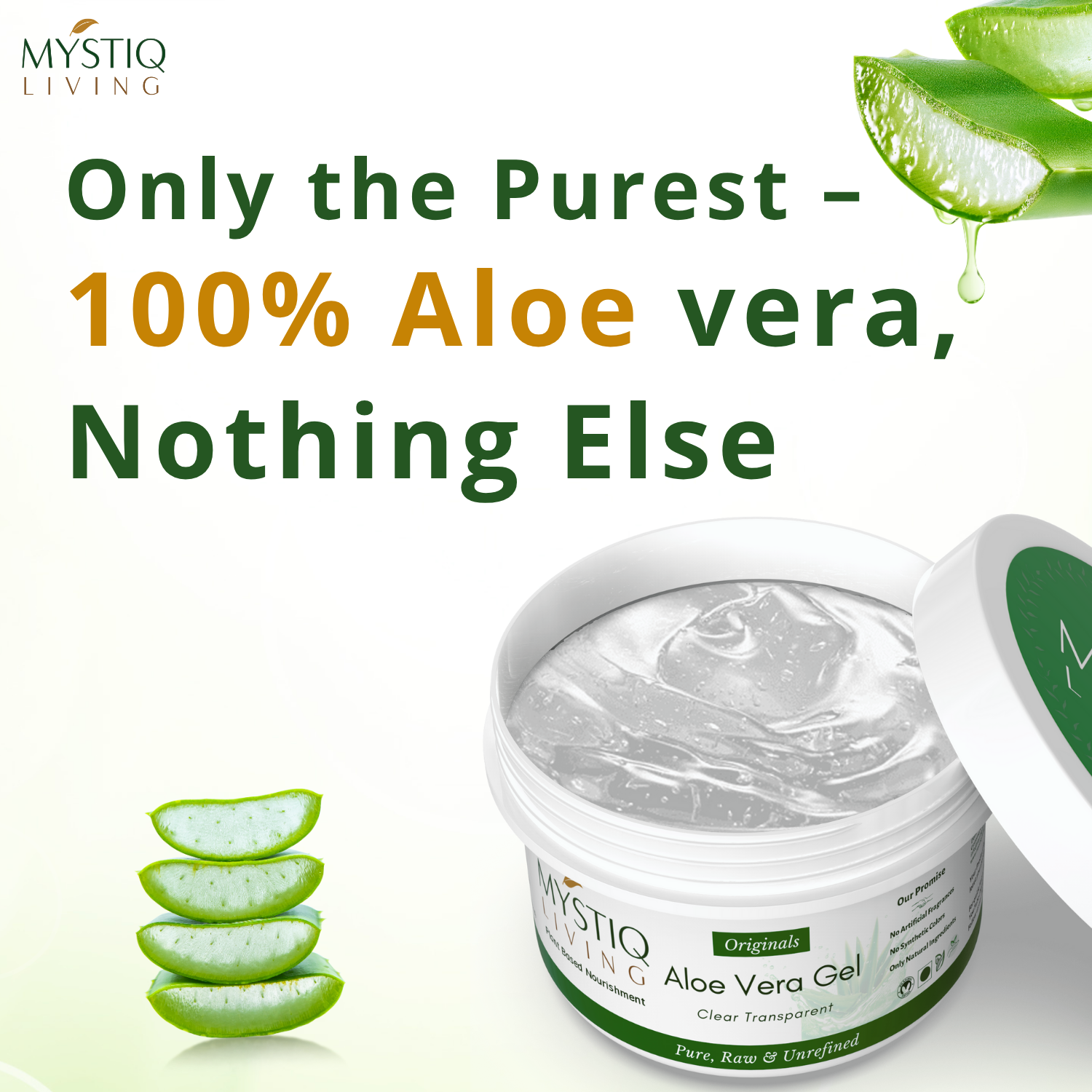 Aloe vera Gel for Face, Skin and Hair | 100% Pure and Natural