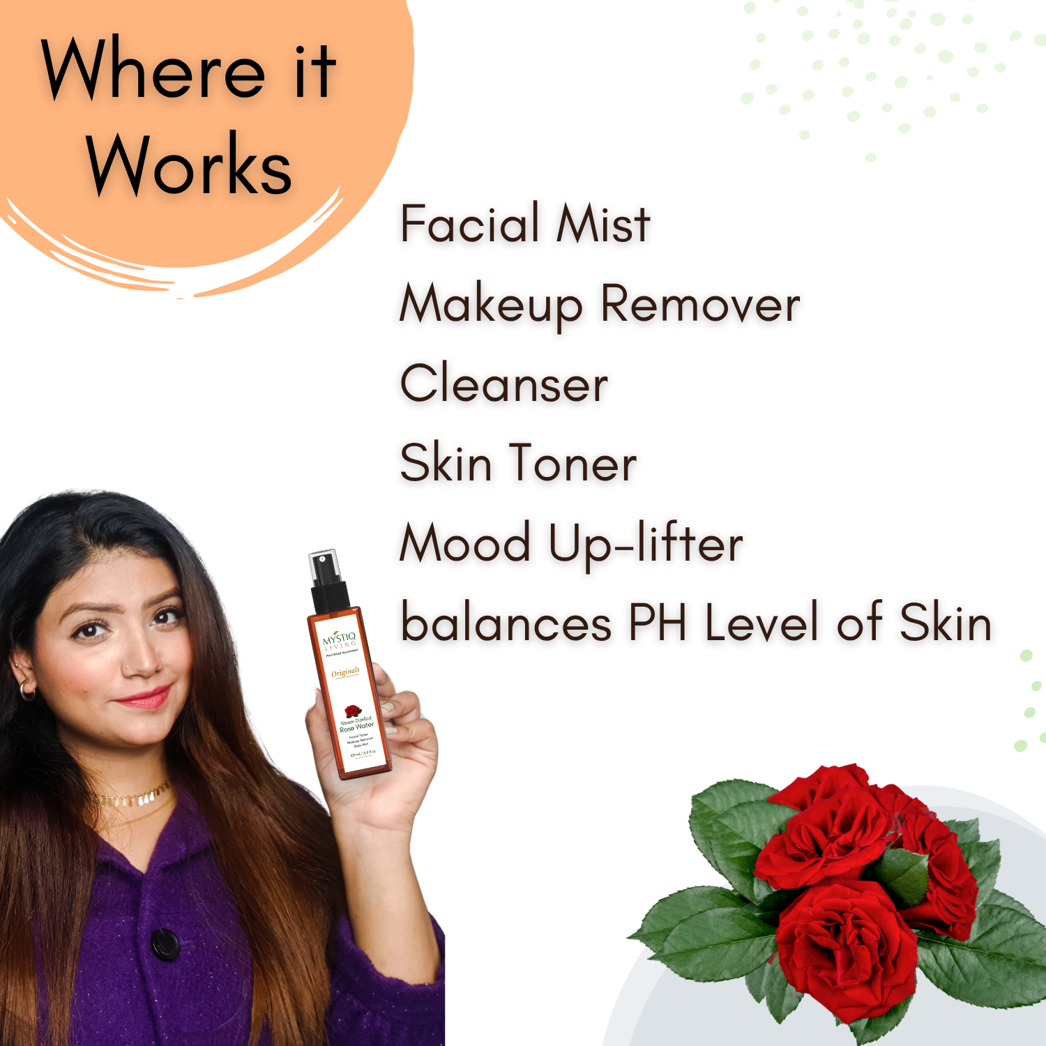 Rose Water (Hydrosol) for Cleansing and Hydration of Face and Skin