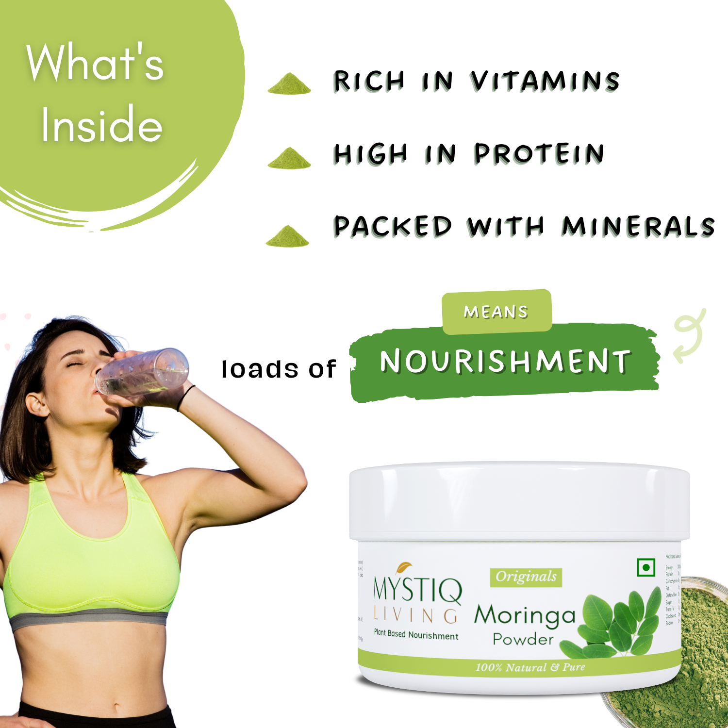 Organic Moringa Leaves Powder - 100 GM | 100% Pure & Nutrient-Rich Superfood fro Weight Loss