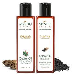Castor Oil & Kalonji Oil -Nourishing Combo | Cold Pressed, 100% Pure & Natural