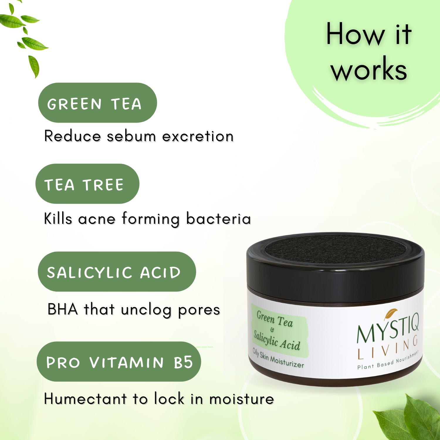 Green Tea Clarity Gel Cream for Pimple Removal and Hydrating Gel for Marks , acne , oily skin moisturiser