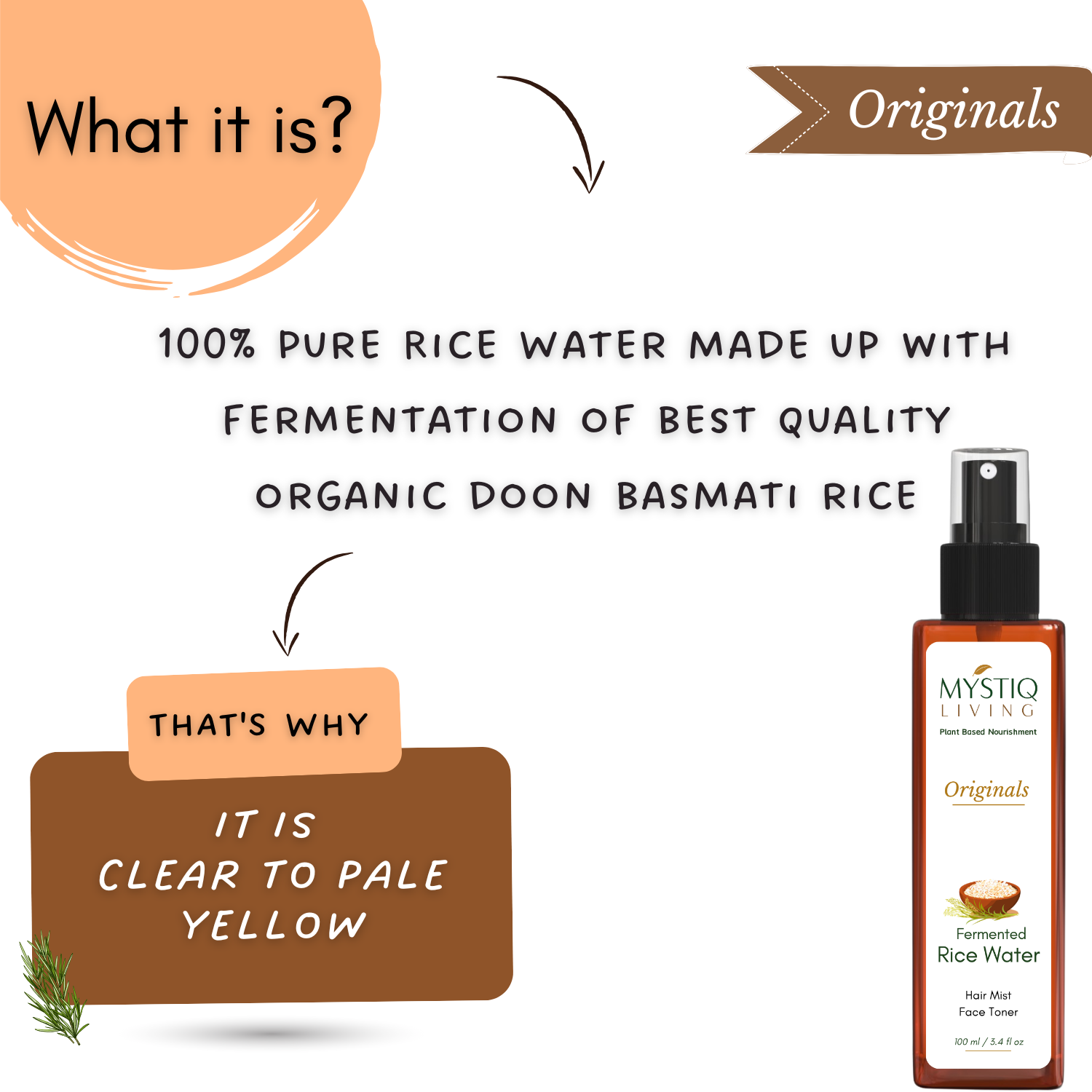 Fermented Rice Water Toner Spray for Glass Skin, Smooth Hair