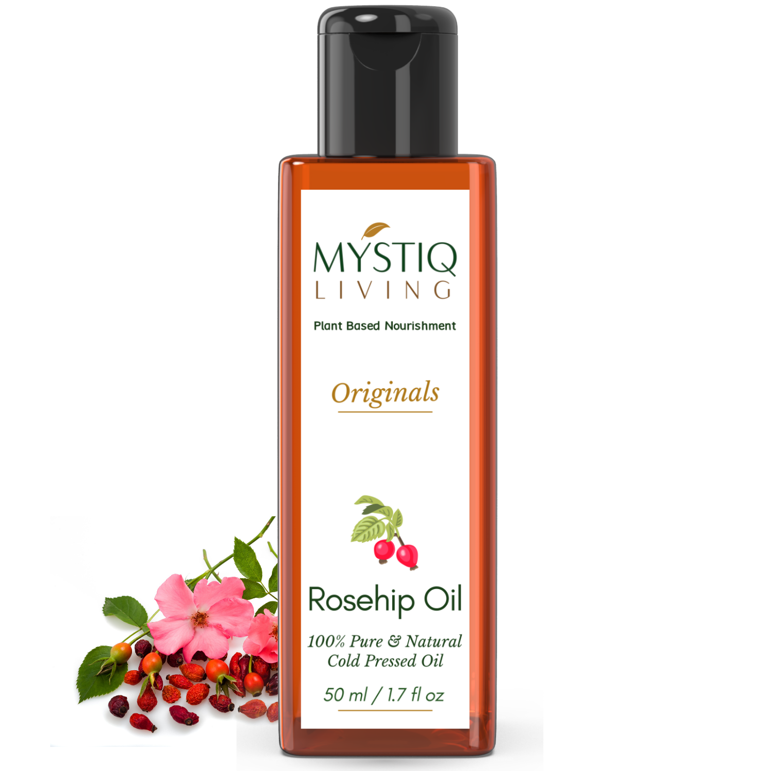 Rosehip Seed Oil | Cold Pressed Oil | Pure and Natural Oil for Hair and Skin - Mystiq Living