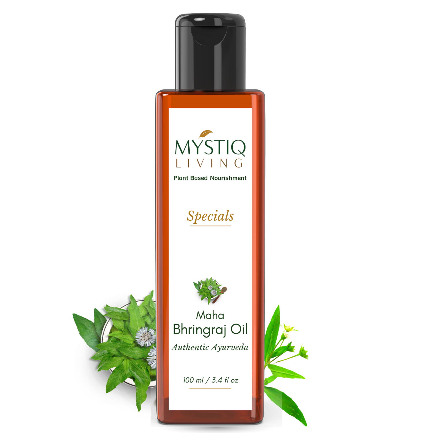 9 Ayurvedic Extracts| Maha Bhringraj Hair Oil | For Hair Growth, Anti-Hair Fall, Anti-Dandruff - Mystiq Living