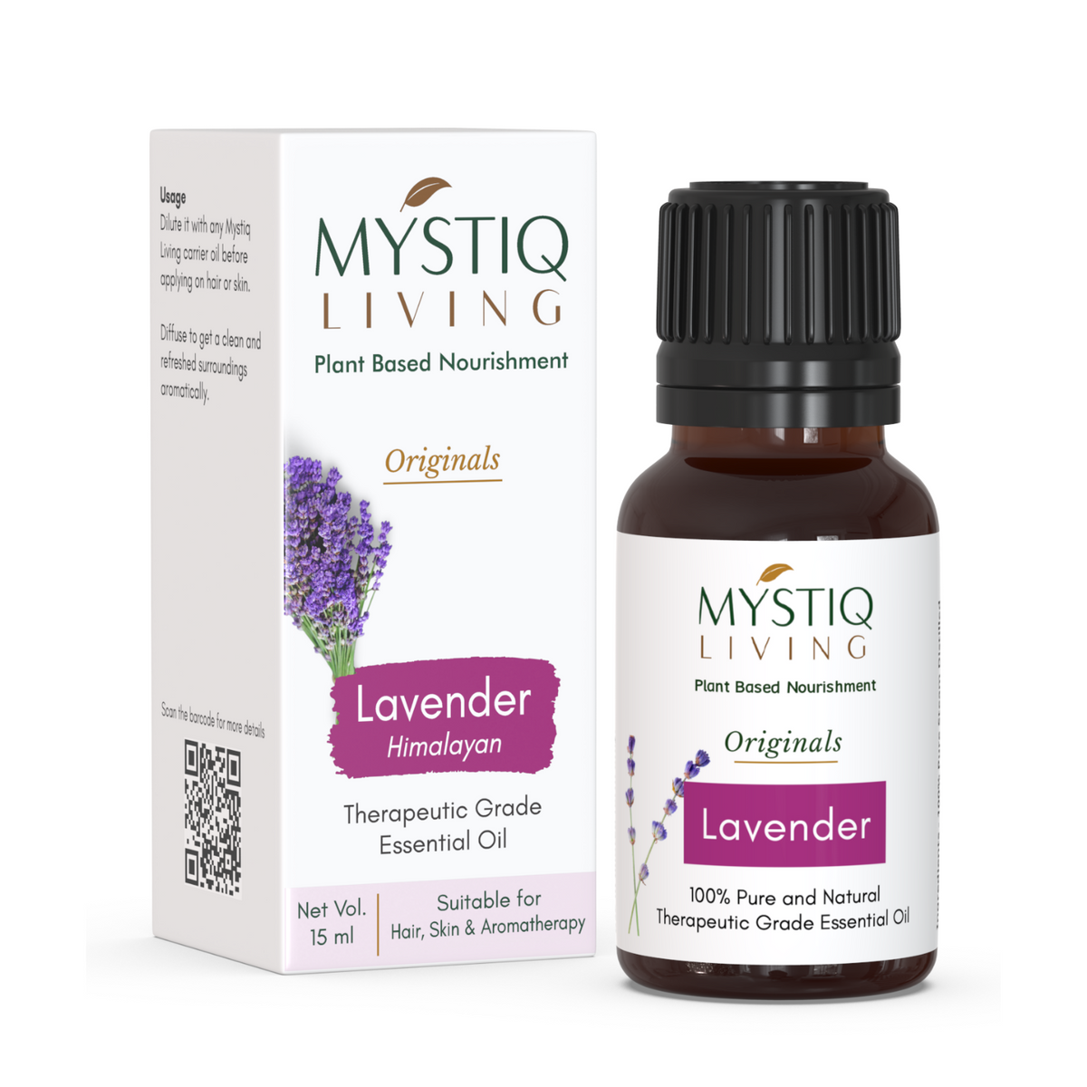 Lavender Essential Oil | Pure and undiluted oil for skin, hair and diffuser - Mystiq Living