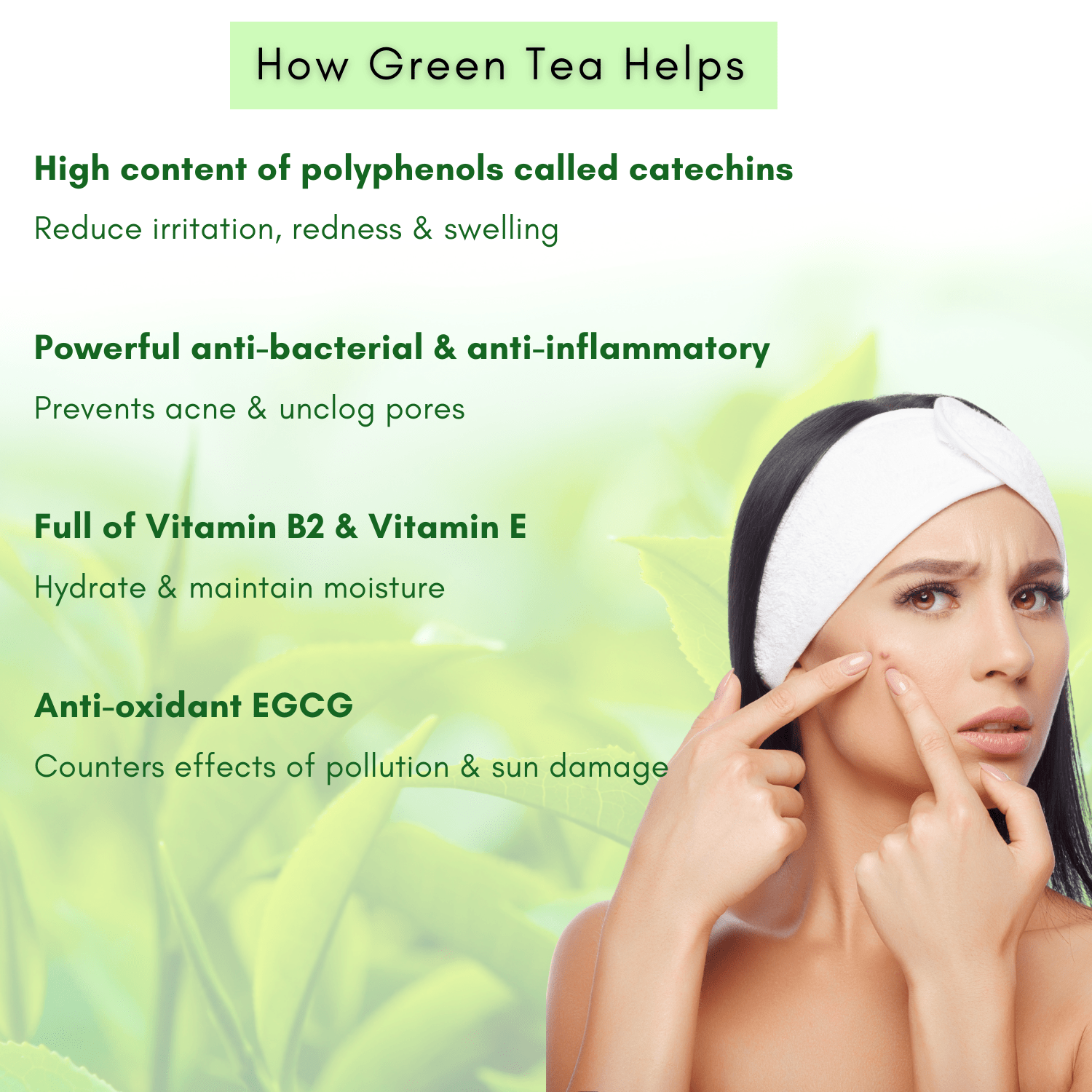 Green Tea Clarity Acne Kit (3 Products) | Complete Regime - benefits