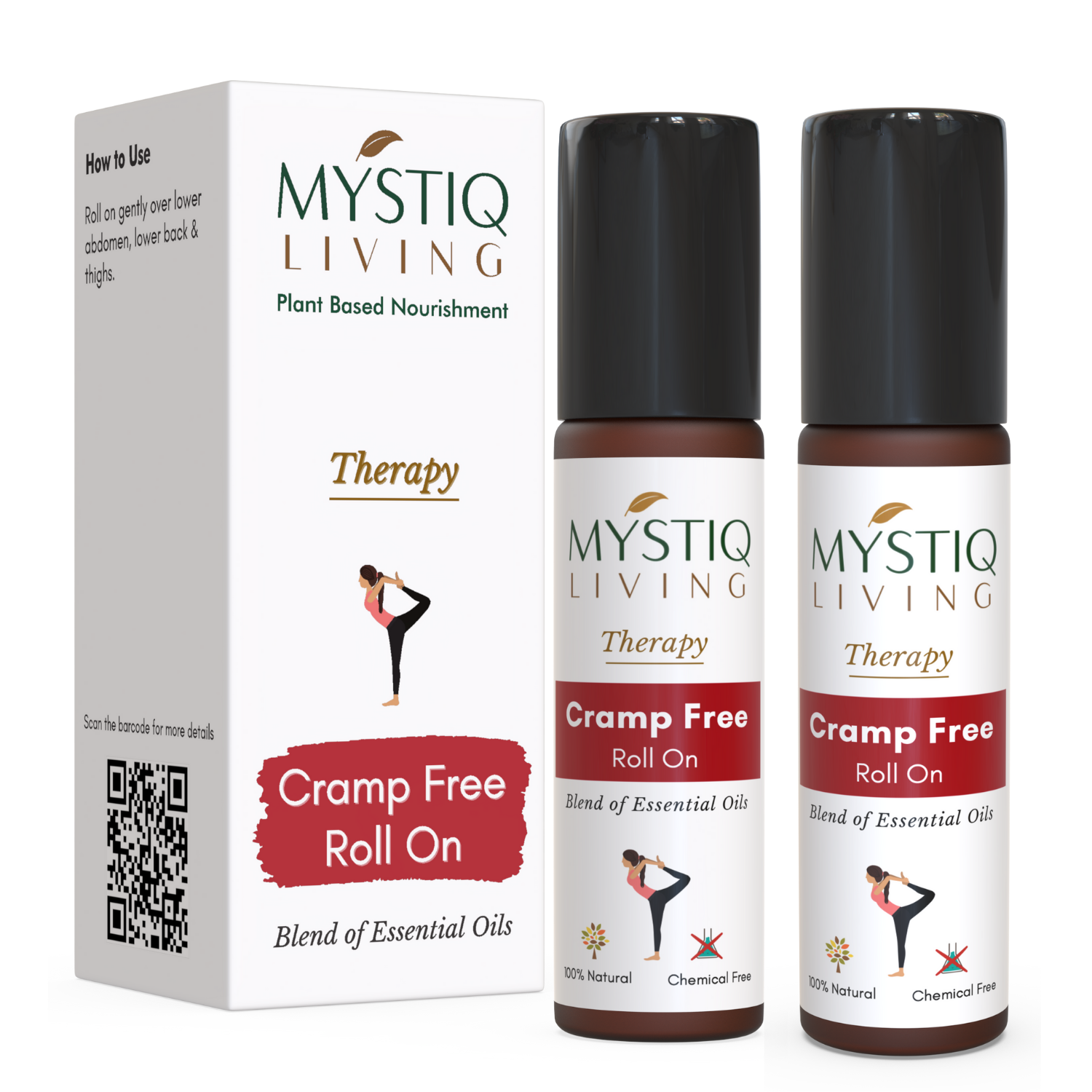 Cramp Free Roll On | Therapeutic Blend of Essential Oils | Pure & Natural - Mystiq Living