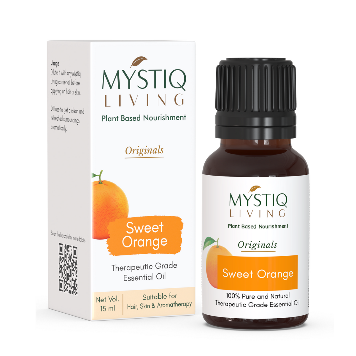 Sweet Orange Essential Oil | Pure And Unrefined Therapeutic Oil - Mystiq Living