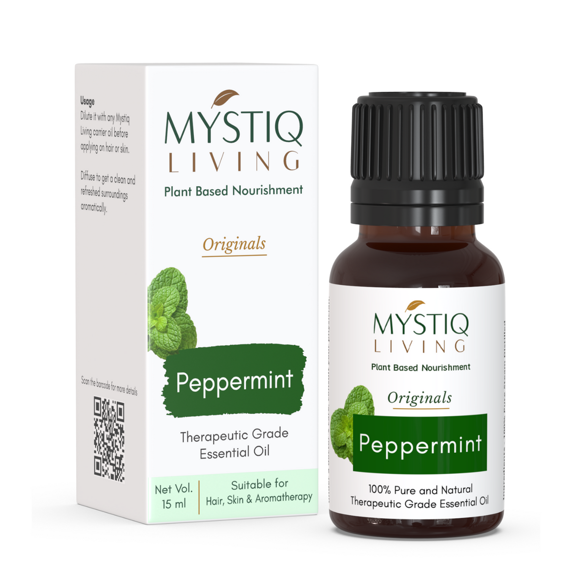 Peppermint Essential Oil for Diffuser Aromatherapy - 100% Pure Peppermint  Oil for Hair Skin and Nails Plus Undiluted Refreshing Aromatherapy  Essential