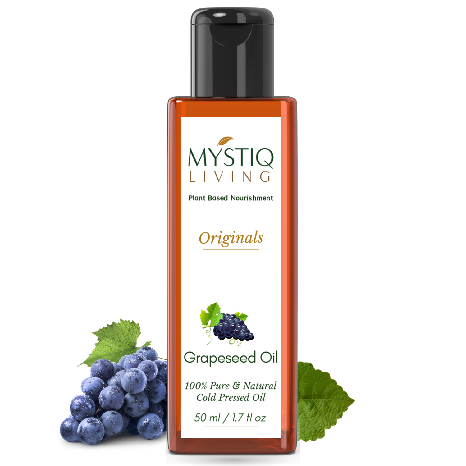 Mystiq Living Grapeseed Oil | Cold Pressed Oil | Pure , Natural and Unrefined - Mystiq Living